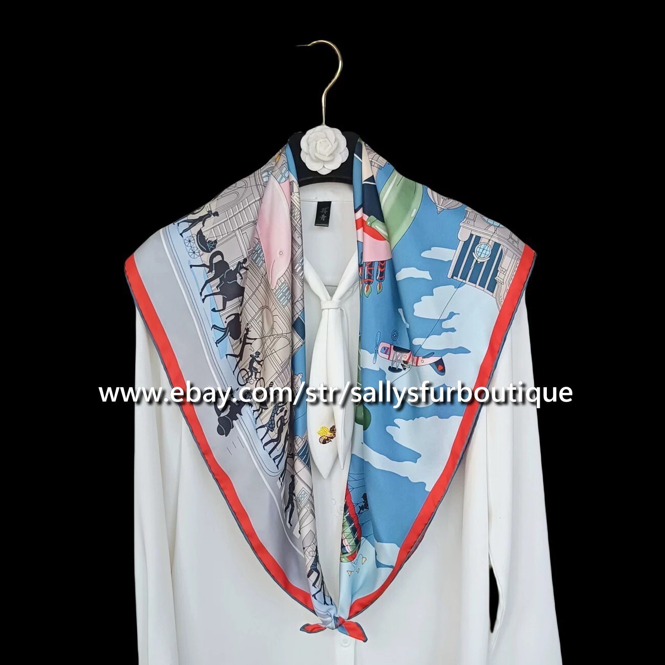 Sallys Parade Print 14~18 Momme Twill Silk Wrap Scarf Stole Square Shawl 35"