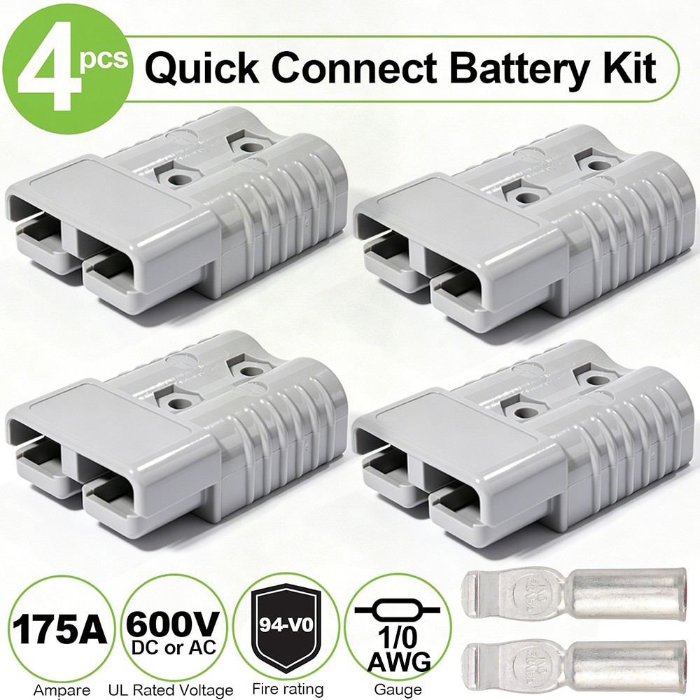 2/4 Winch Connector Battery Quick Connect Disconnect Wire Terminal Plug Kit 175A