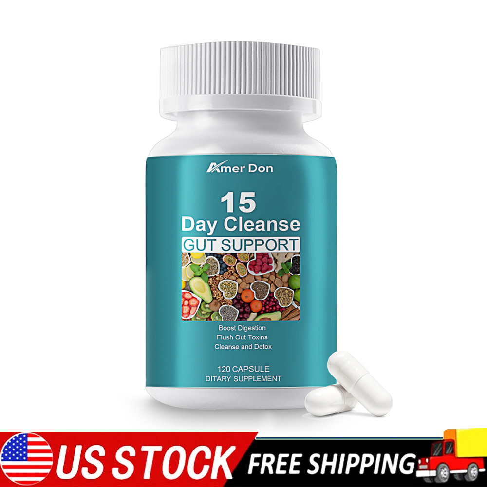 15-Day Cleanse - Gut and Colon Support - Senna Leaf, Probiotics 120 Capsules