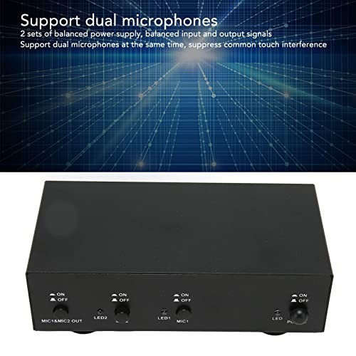 2 Channel 48V Power Supply, Universal Compact Power with XLR Cable, 3.5MM