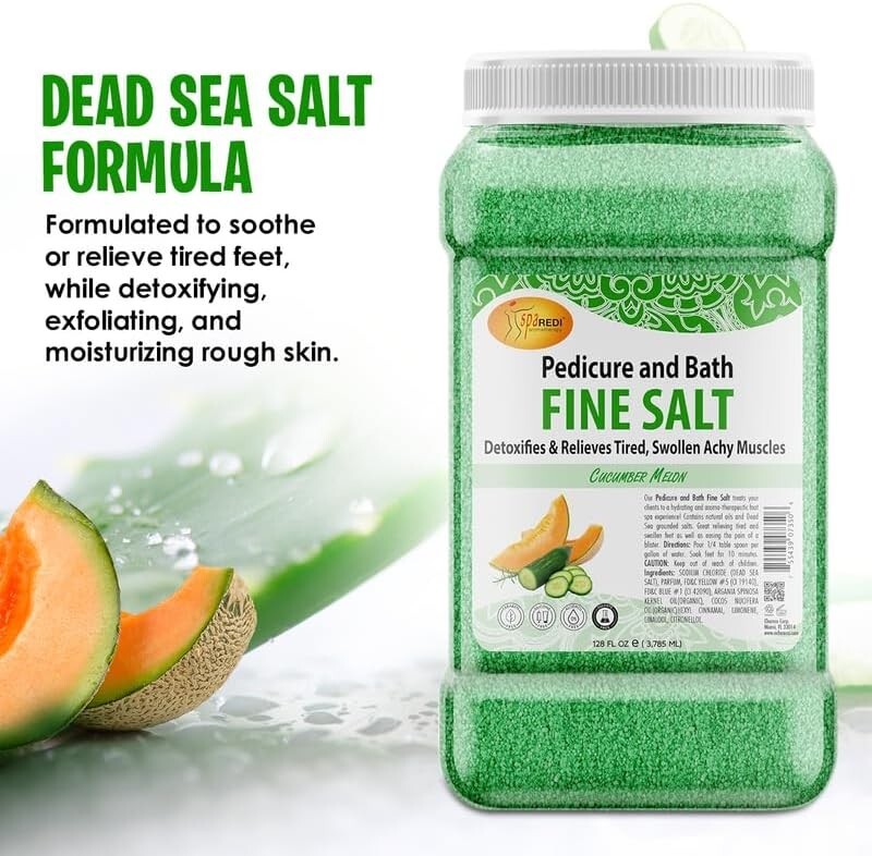Spa Redi Pedi Bath Fine Salt Cucumber & Melon 128 oz