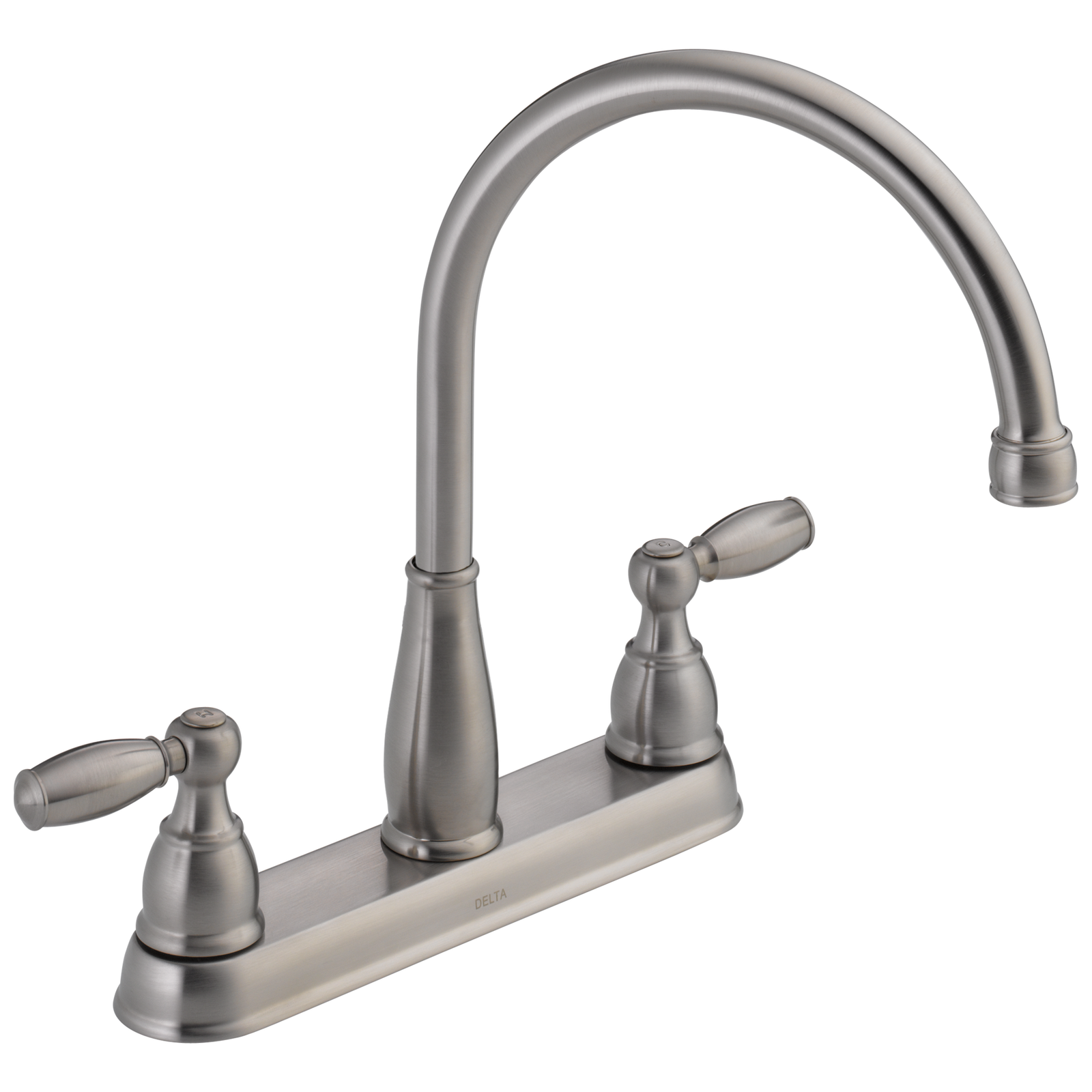 Delta Foundations Two Handle Kitchen Faucet in Stainless -Certified Refurbished