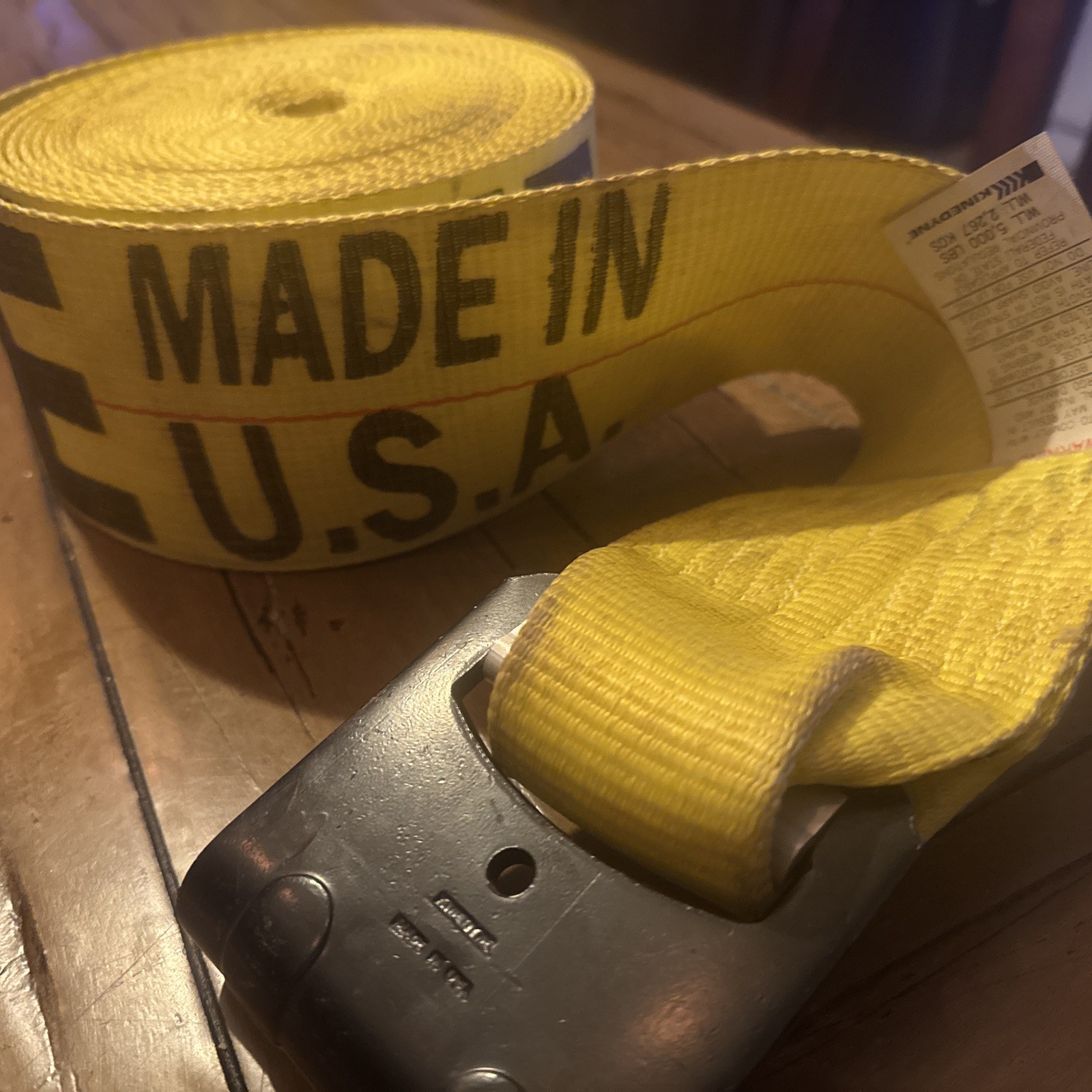 Kinedyne 4"x30' Winch Straps with Flat Hook, Flatbed Tie Down Strap