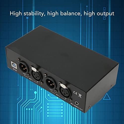 2 Channel 48V Power Supply, Universal Compact Power with XLR Cable, 3.5MM