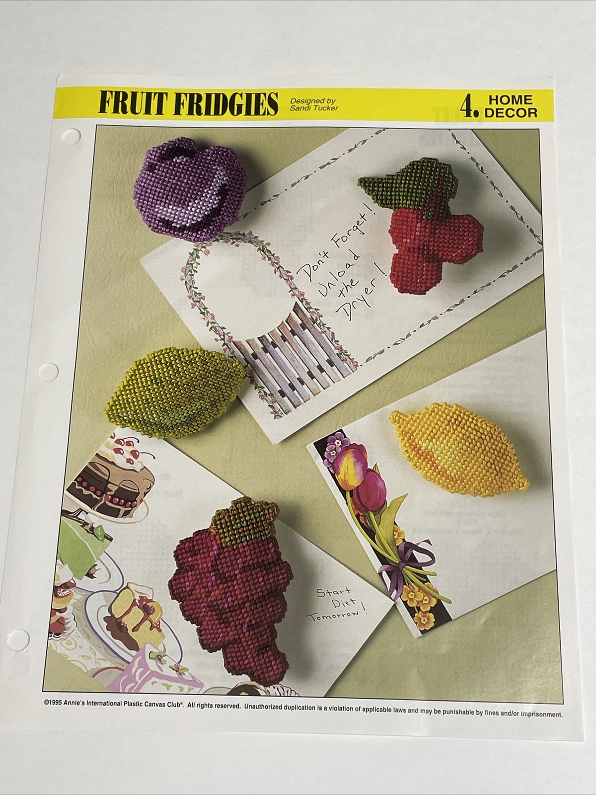 Fruit Fridgies Magnets Annie's Plastic Canvas Pattern