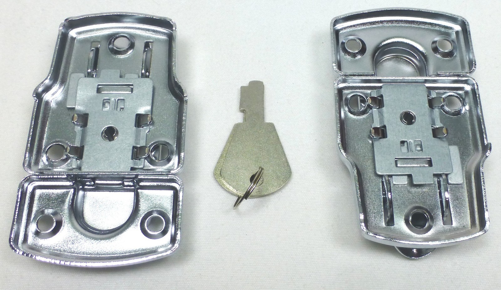 (2) Two Euro / Brief Case Lockable Medium Draw Bolt with Key.(Chromed Finish)