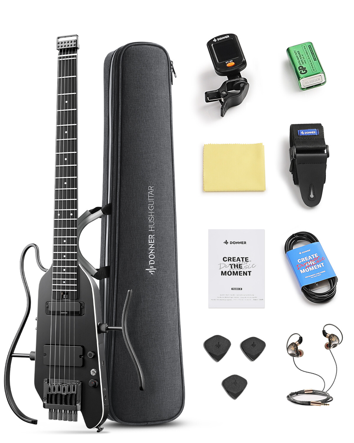 Donner HUSH X PRO Electric Guitar Bundle With Multi-Effect Tone Sim Coil Spilt