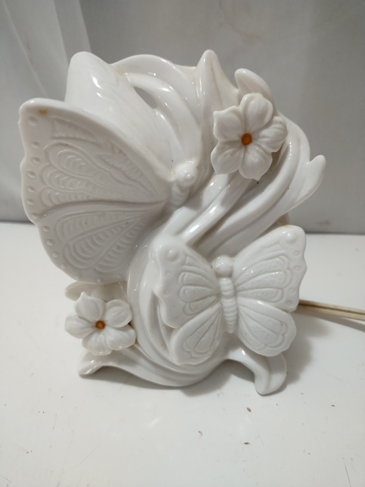 Vintage IRICE Butterfly Ceramic Night Light Perfume Burner Lamp Retro Rare Japan