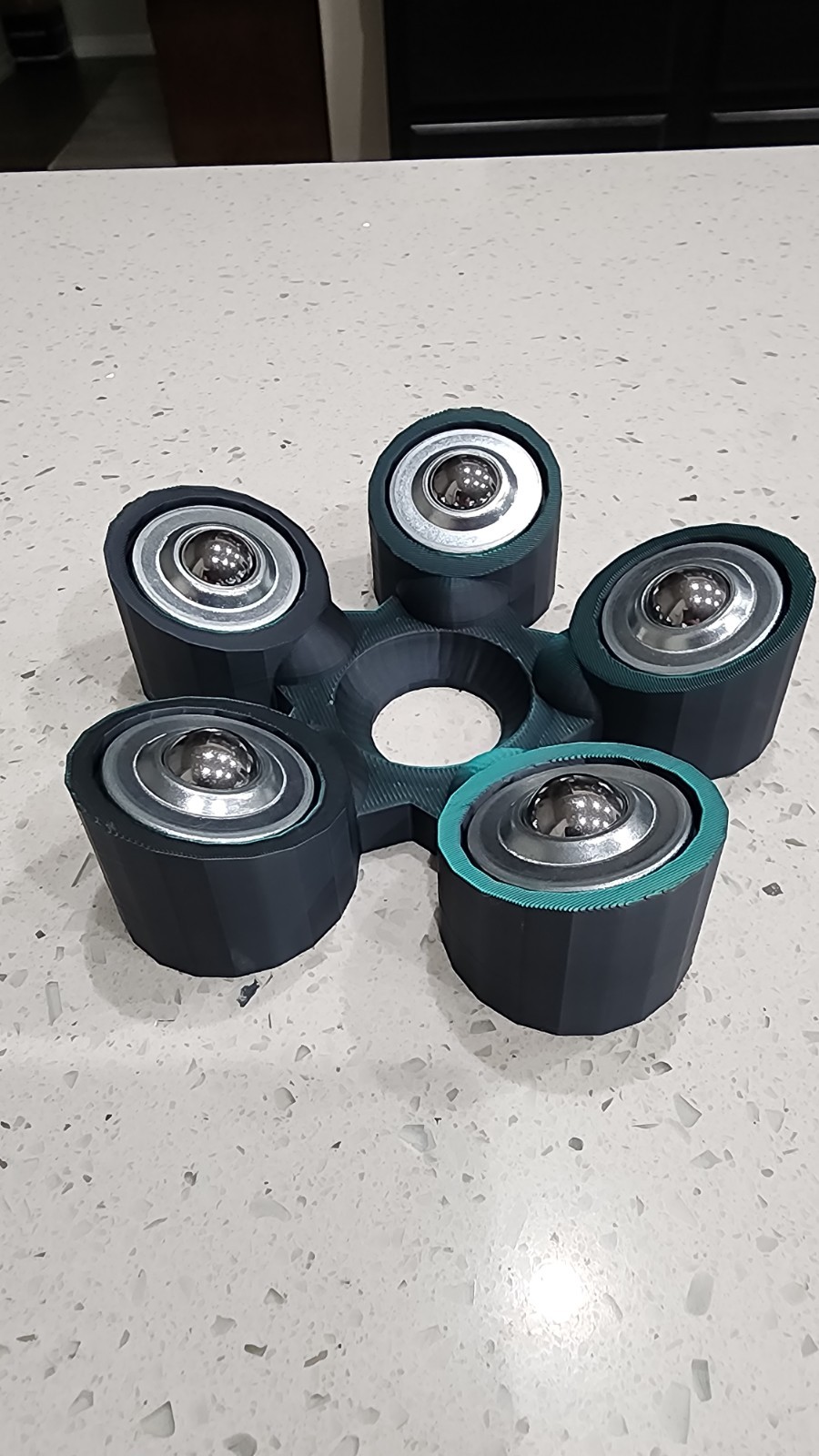 Bowling Ball Spinner Cup - Black And Green