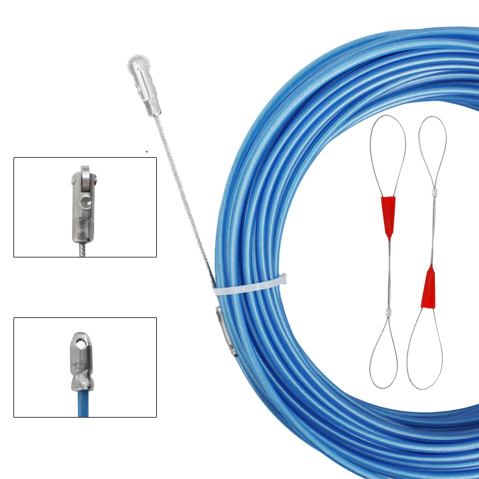 30m Fish Tape Steel Core Cable Puller Electrical Wire Fish Tape Running Cable Fa