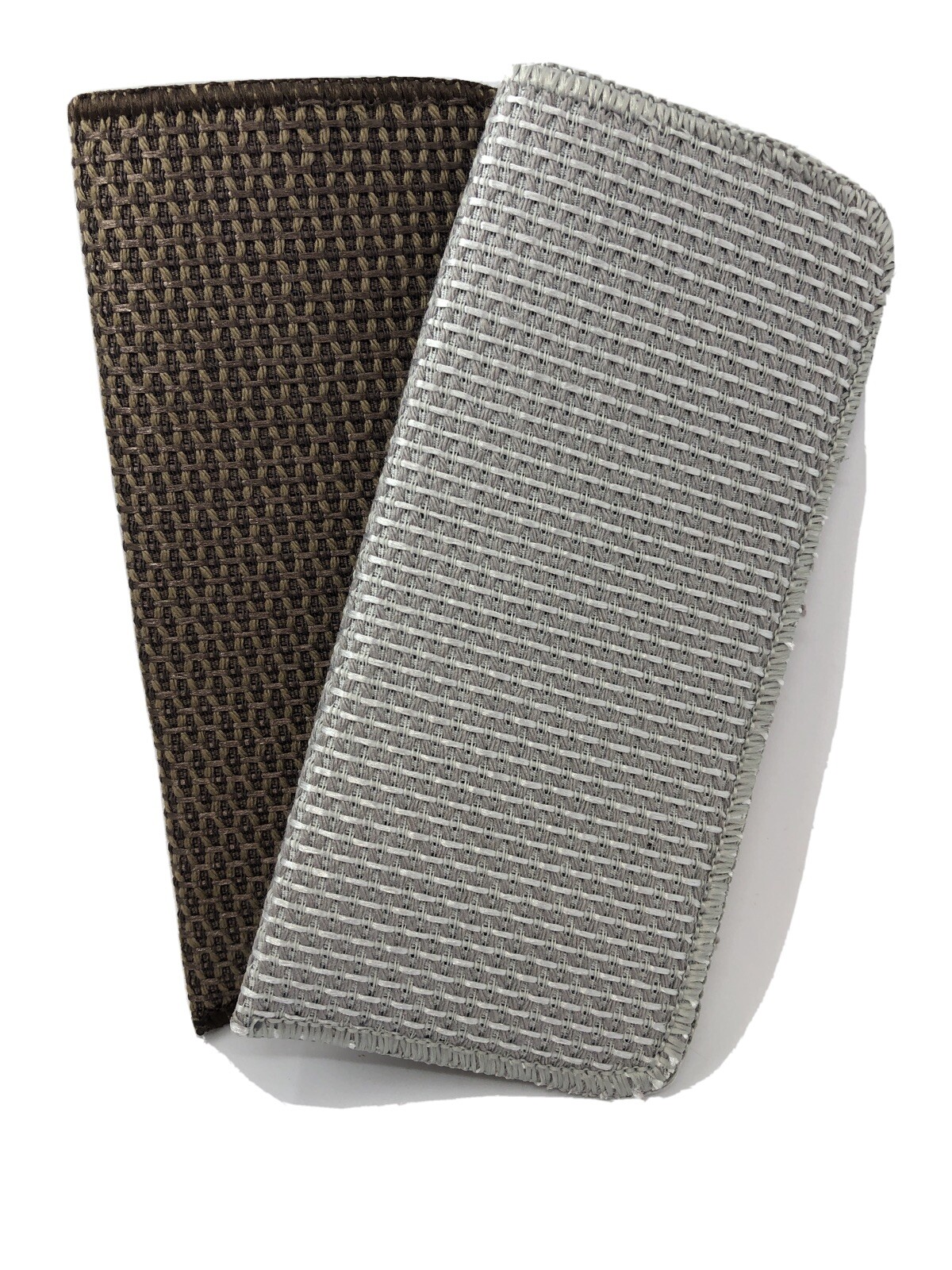 Unisex -Woven Tweed 2 Pack of Soft Slip-In Eyeglasses Case Brown & Silver Color