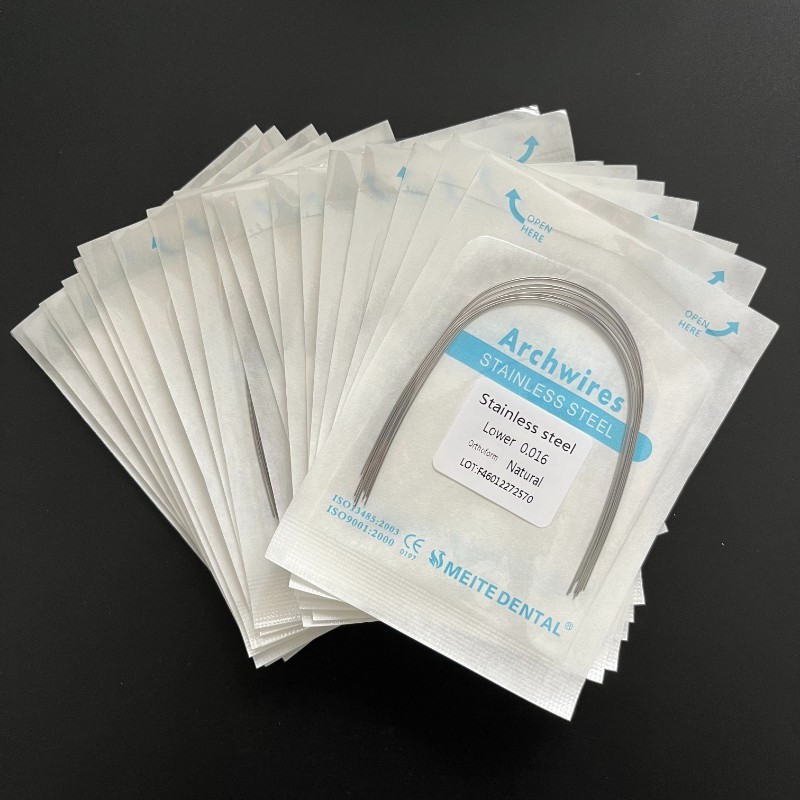 100 Packs Dental Orthodontic Stainless Steel Arch Wires Round Natural Form