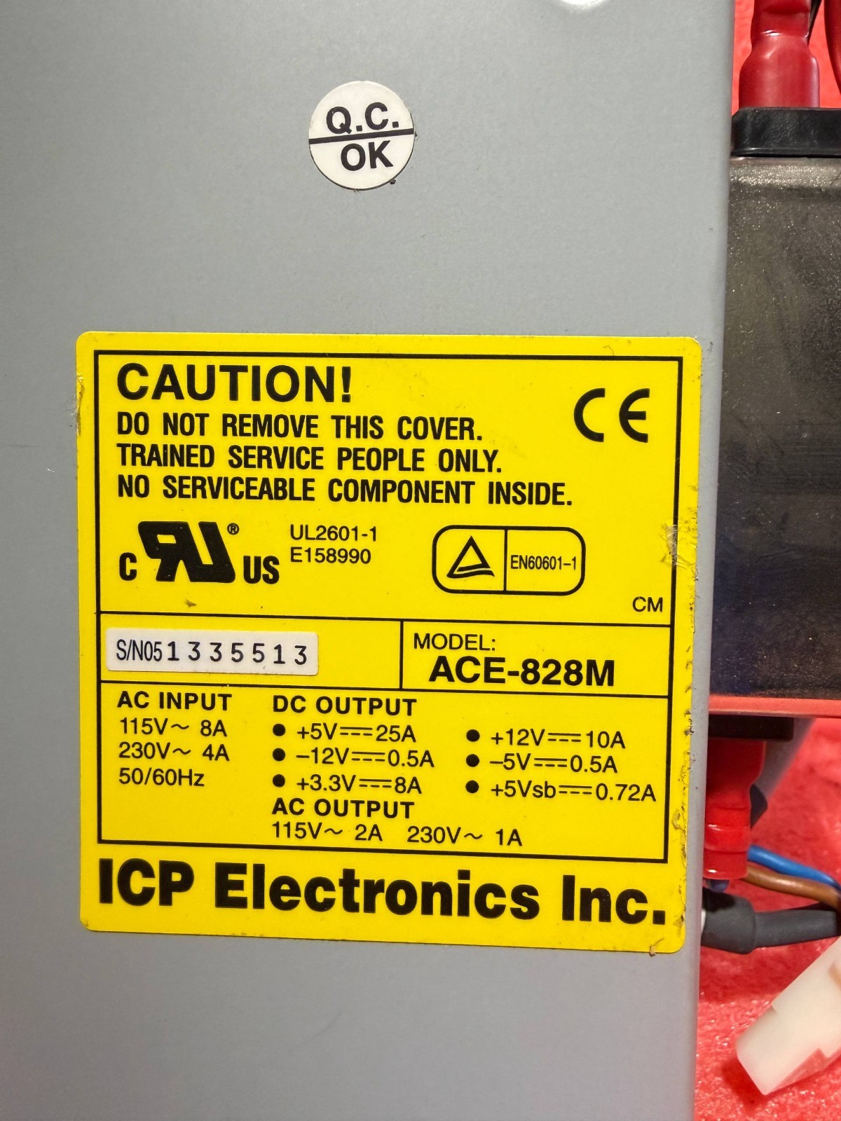 ICP Electronics ACE-828M Power Supply