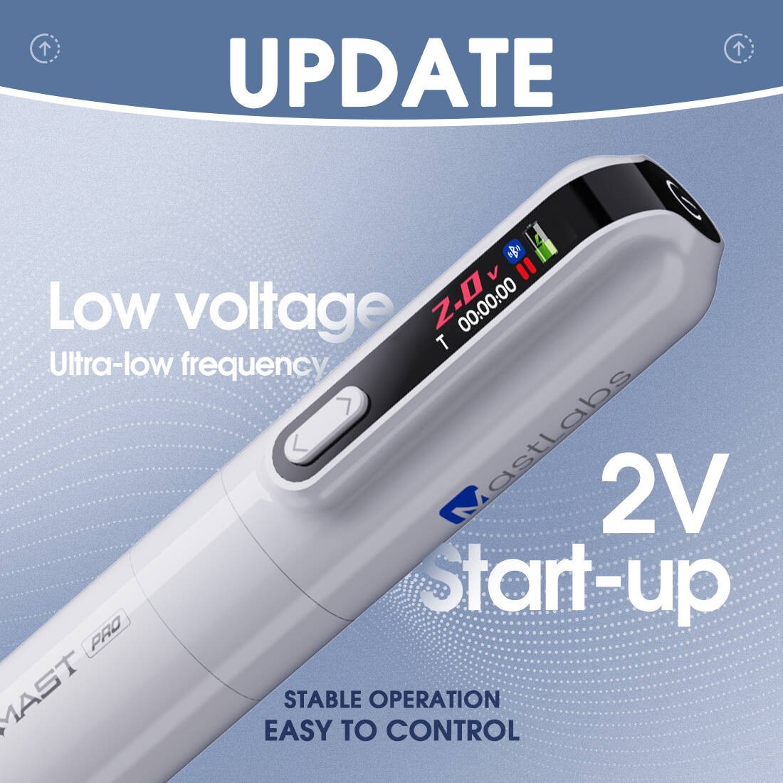 PMU Mast Y22 White Color Pro Gun Machine Pen 3.0mm Stroke 2 Modes Working