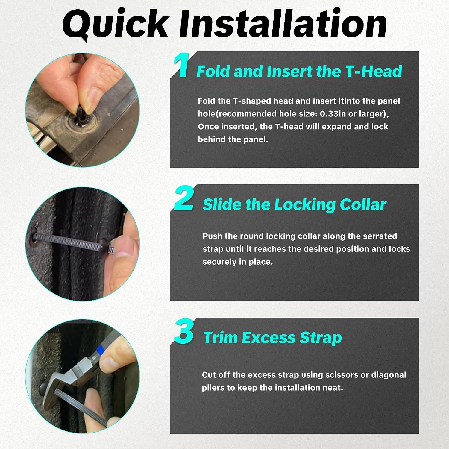 60 Count Nylon Cable Tie Buckles - Essential for Everyday Automotive Needs