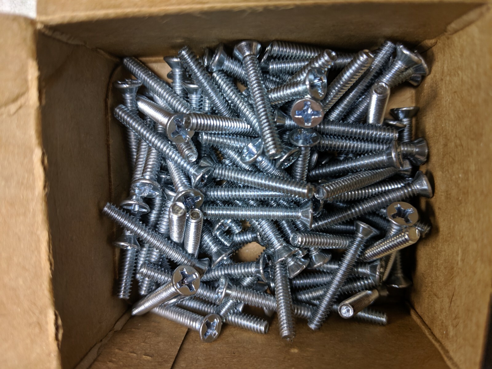 100 Steel Flat Phillips Machine Screws 6 - 32 x 1"