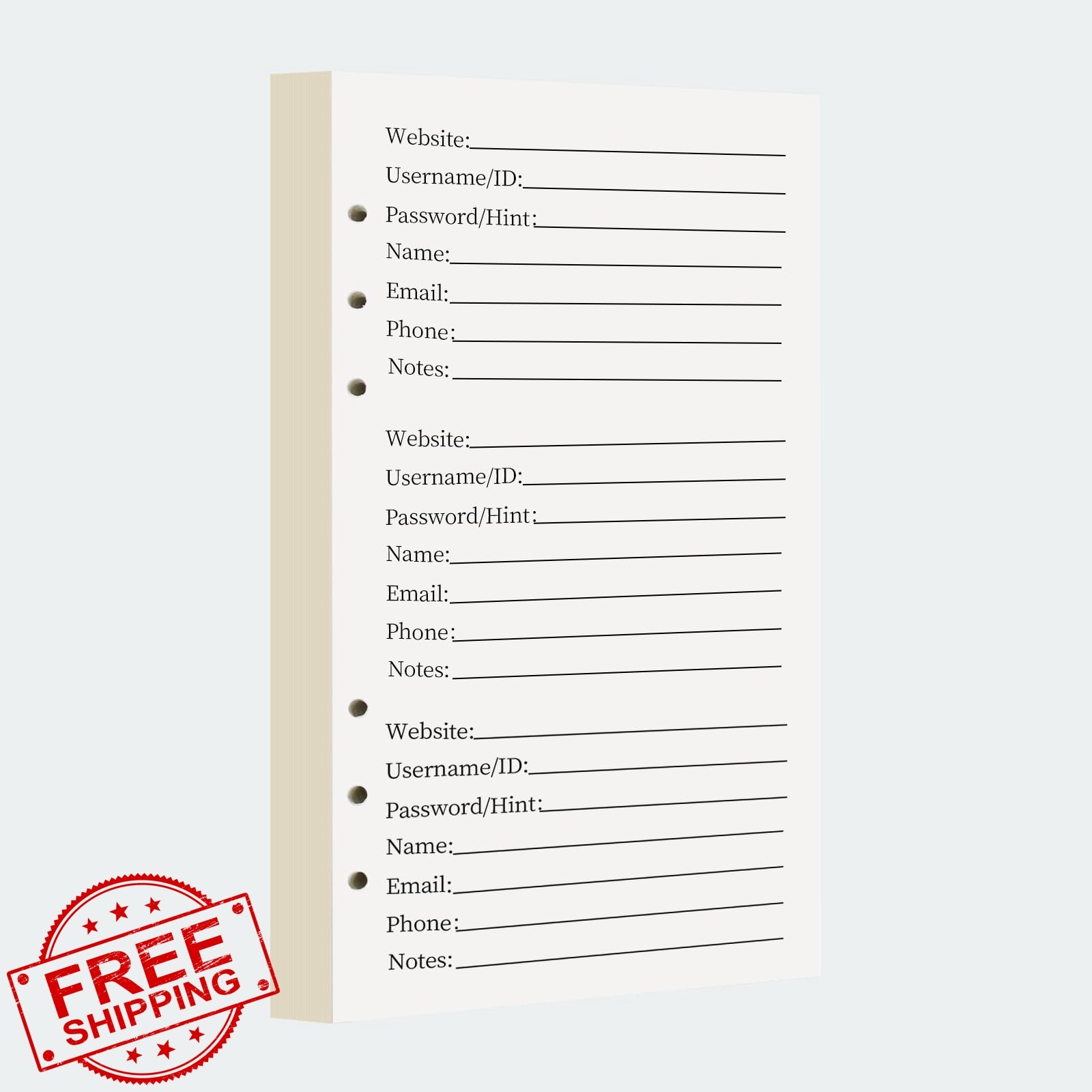 BTSFTOGET A6 Password Book Refills ONLY
