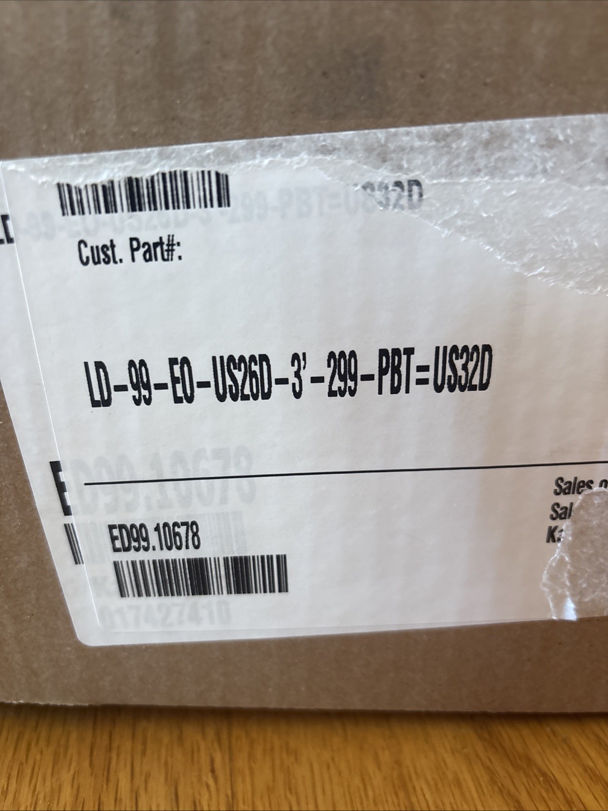 Von Duprin 3’ Exit Device LD-99-EO-US26D-3’-299-PBT=US32D