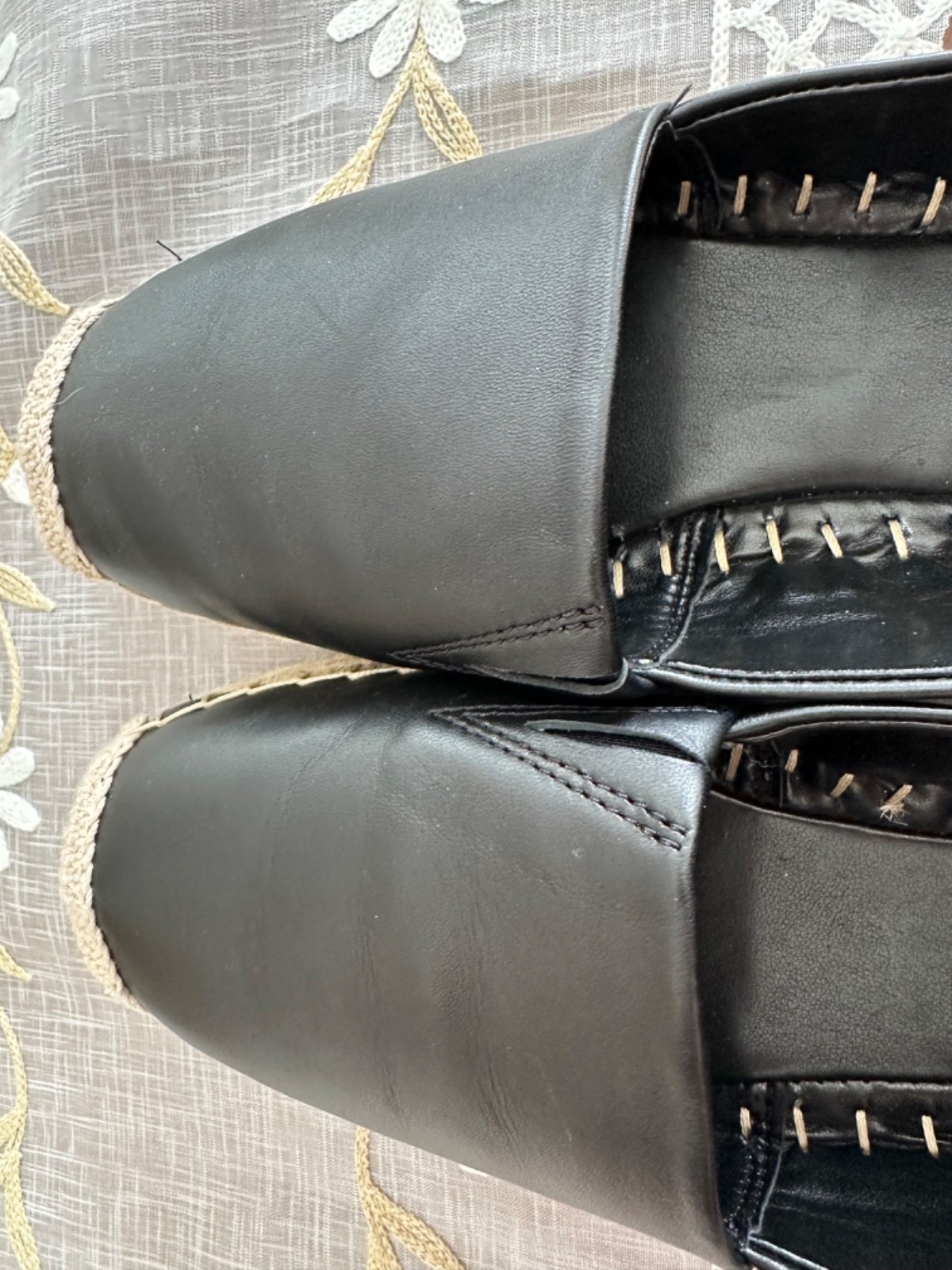 MICHAEL KORS KENDRICK ESPADRILLES BLACK LEATHER WOMEN'S 8M