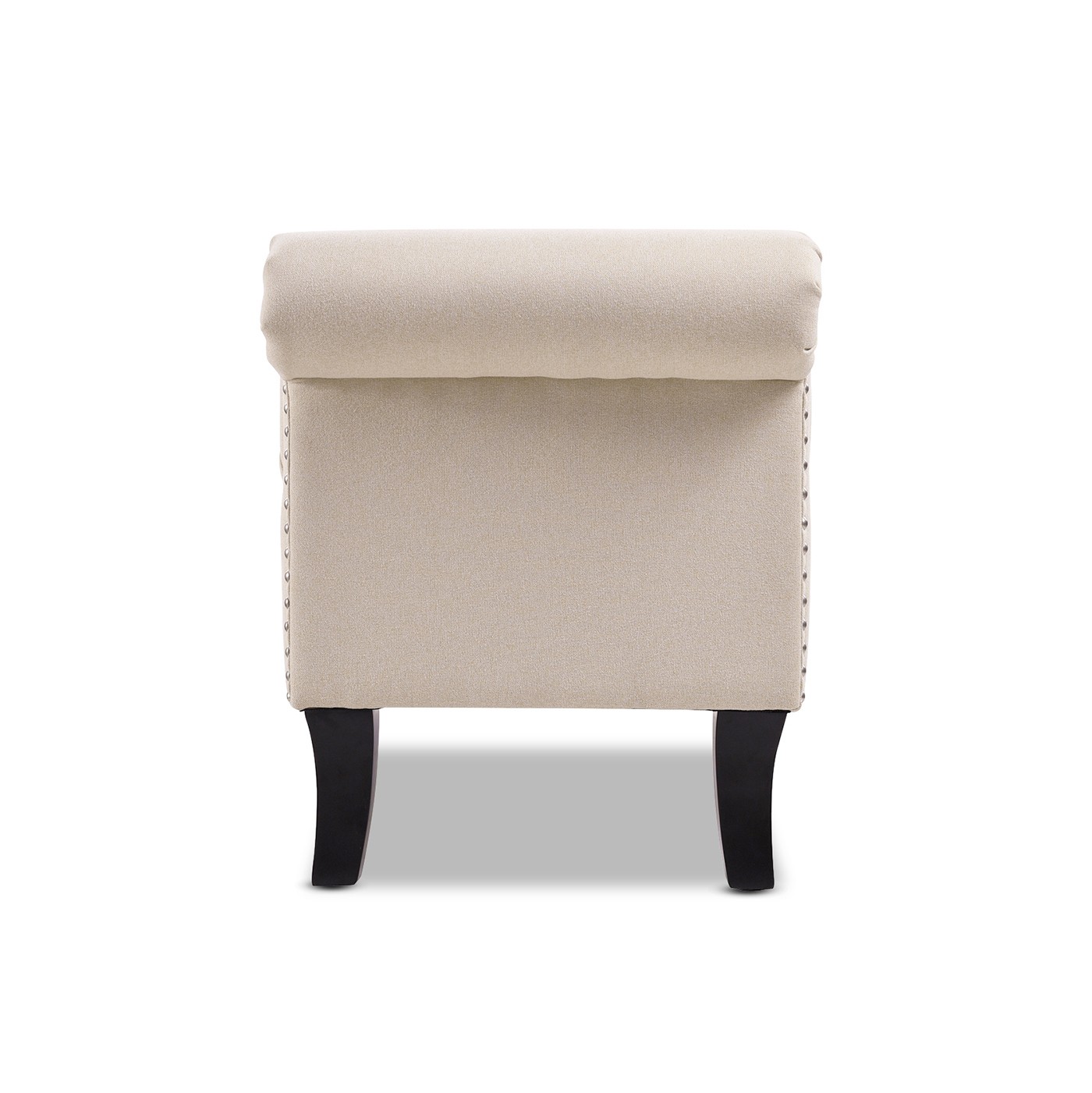 Kathy Roll Arm Entryway Accent Bench, Sky Neutral Beige Polyester