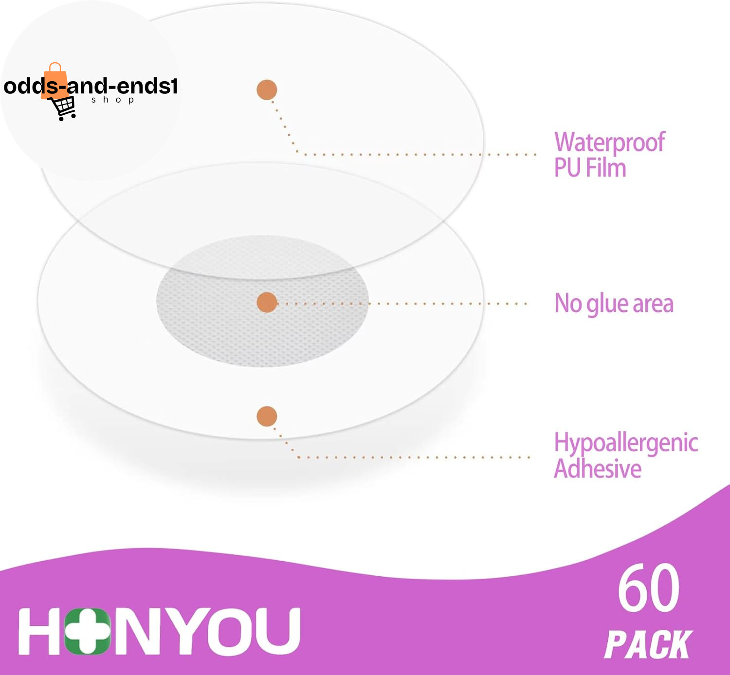 60Pack Freestyle 14 Day Sensor Patch & Libre 3 plus Sensor Covers Waterproof Adh