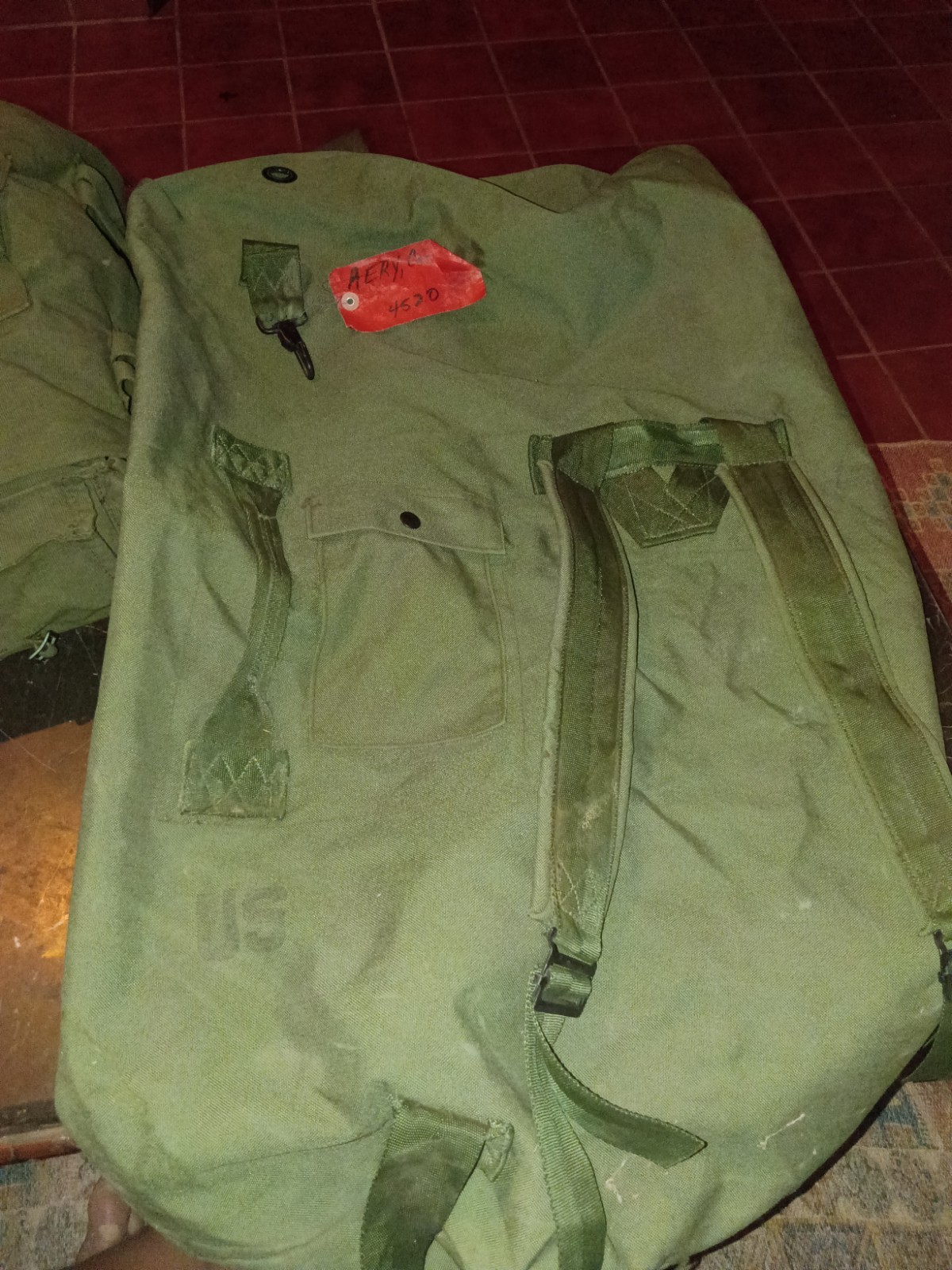 US Military Issue OD Green Nylon Duffel Bag Duffle Equipment