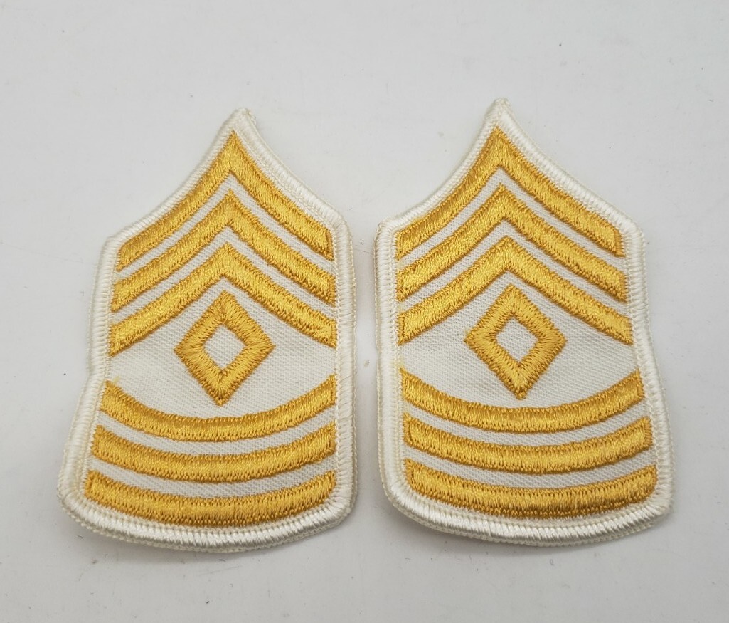 US Army 1st Sergeant Dress Chevron Rank Insignia Patch Set Original Female
