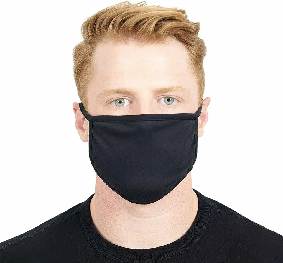 4-Pack Black White Cotton Adult Face Masks - Reusable Washable Unisex