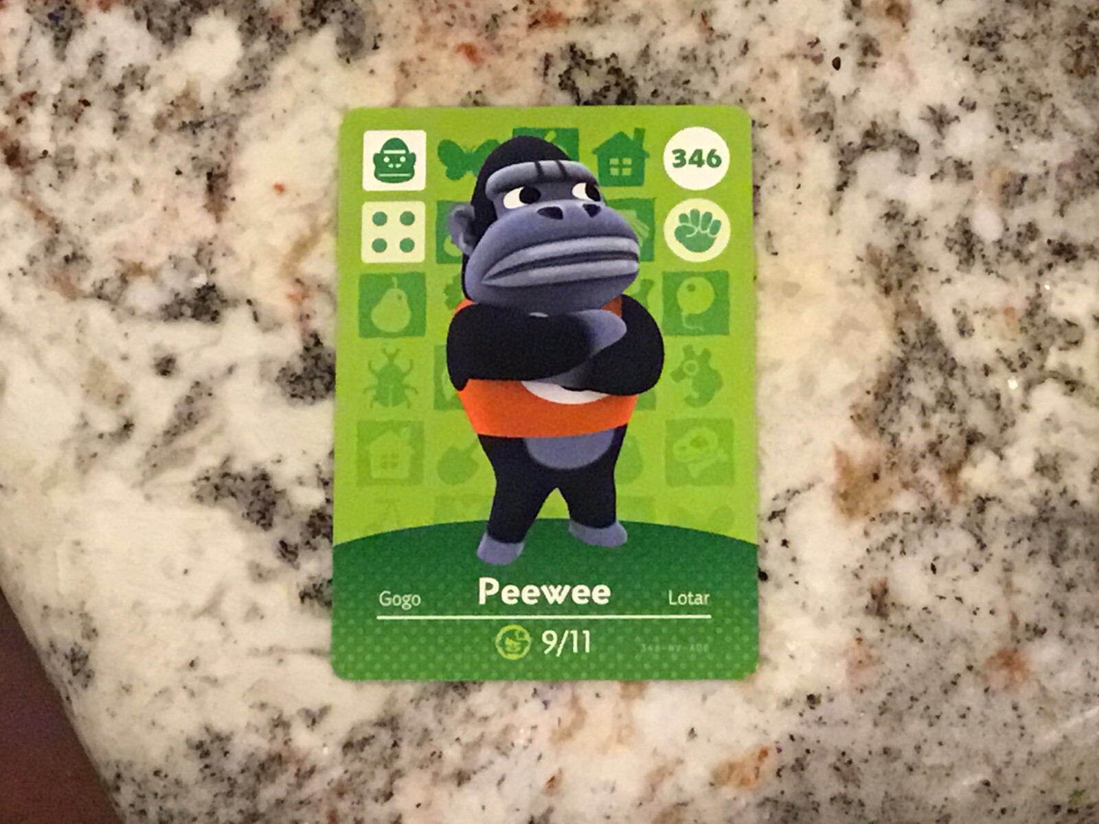 346 PEEWEE Authentic Nintendo Animal Crossing Amiibo Card Mint From  Series 4