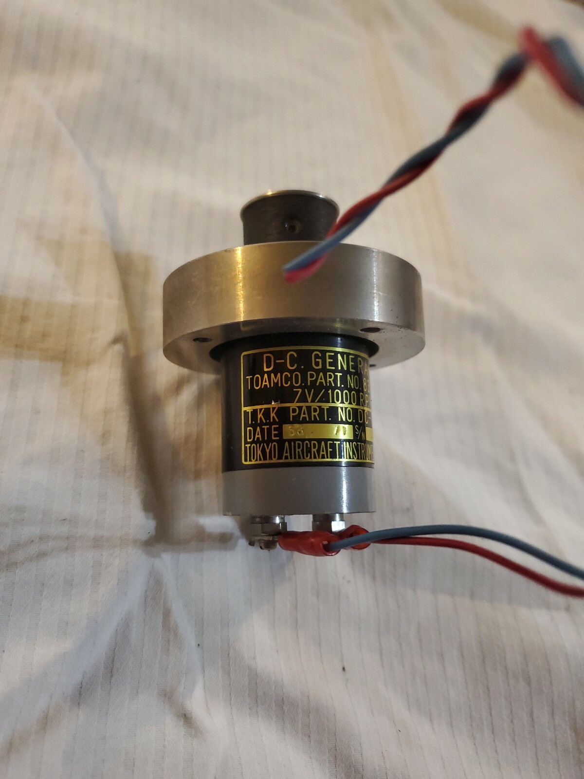 Tokyo Aircraft Instrument D-C Generator Toamco  8300880 7v/1000 rpm TKK Dc-902-b
