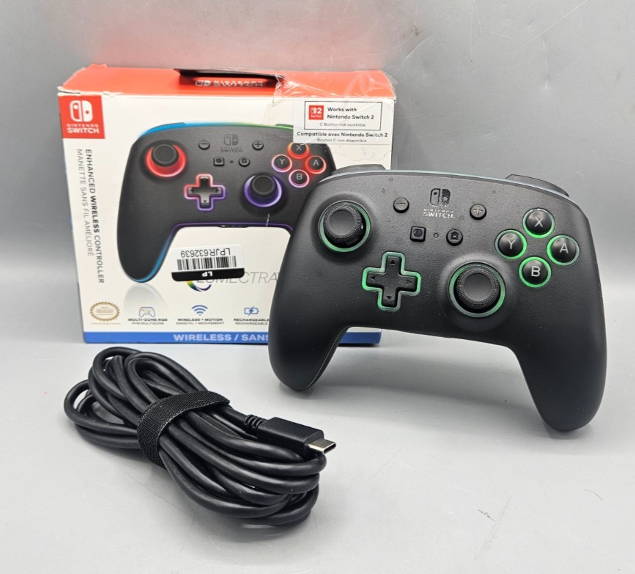 PowerA Lumectra Enhanced Wireless Controller for Nintendo Switch - Black NSGPWLL