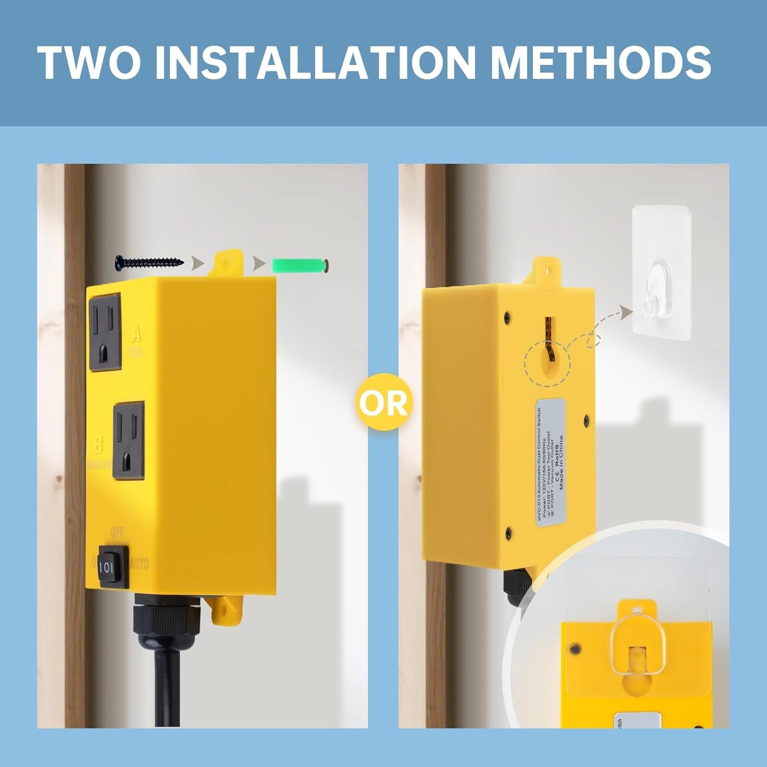 Automatic Vacuum Switch with Auto/On/Off Control, Smart Current Sensing