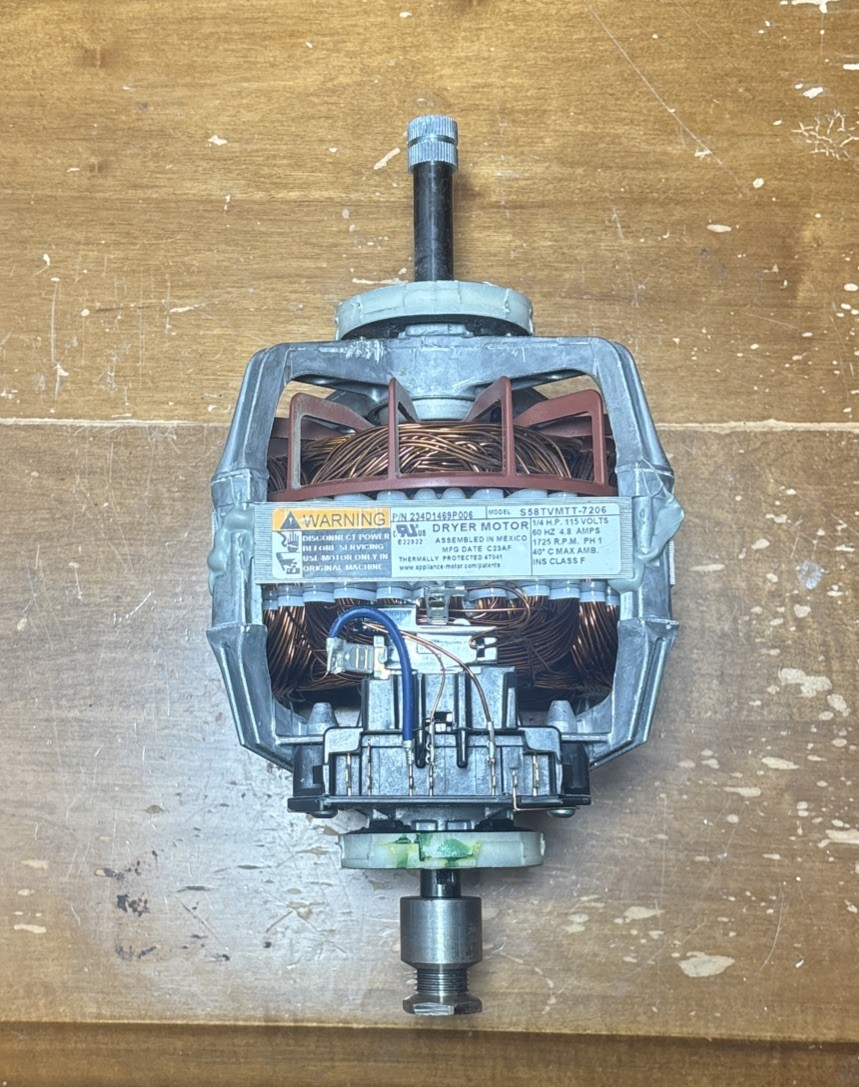 OEM Genuine GE Dryer Main Drive Motor Assembly, Part #WE17X23856, WE49X28295
