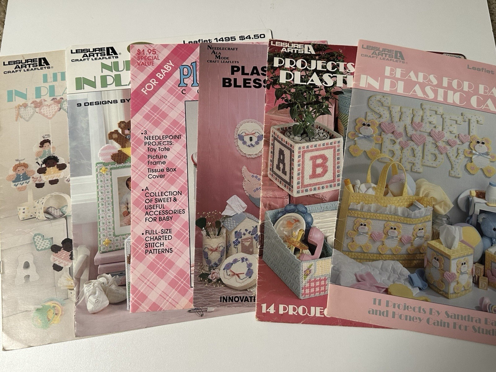 Plastic Canvas Baby Nursery Pattern Booklets Set of 6 Leisure Arts Craft