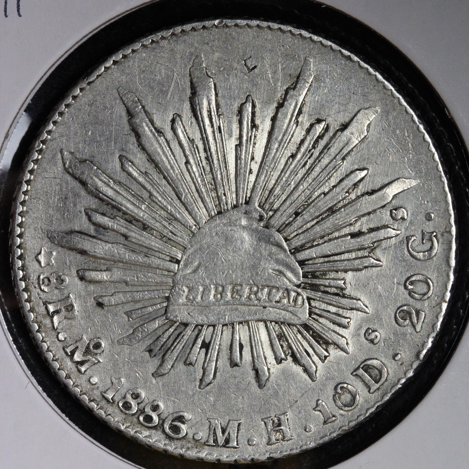 1886 Mo MH Mexico Cap & Rays 8 Reales Silver Coin E510 ZTCNX