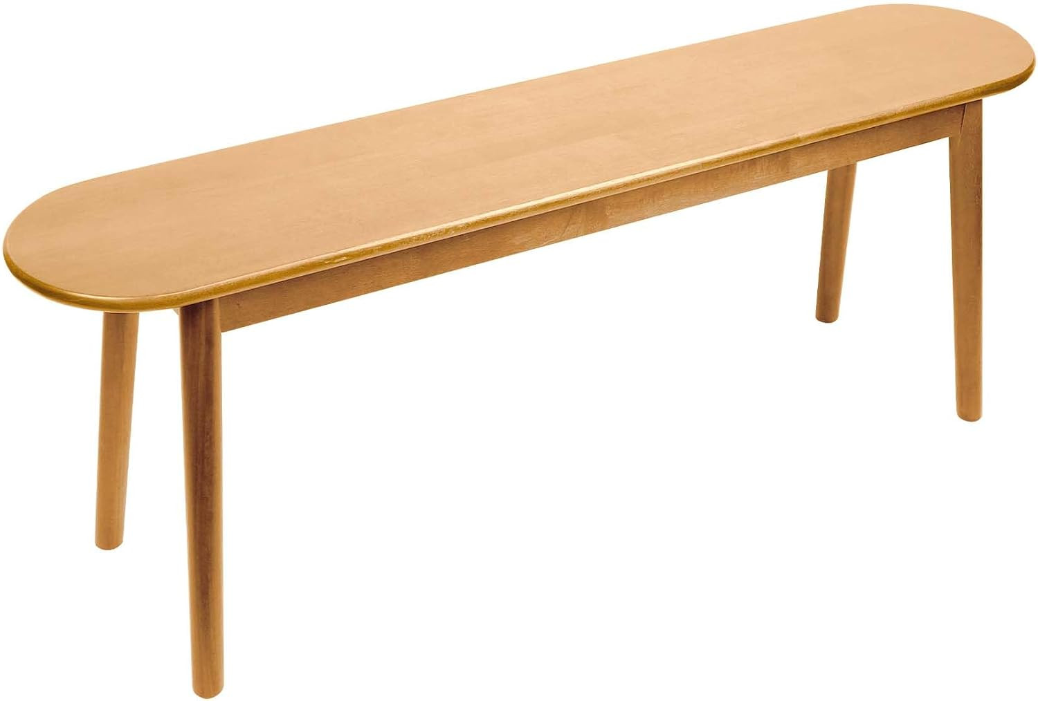 Entryway Bench, Solid Wood Dining Bench, Midcentury End of Bed Bench W/Rounded C