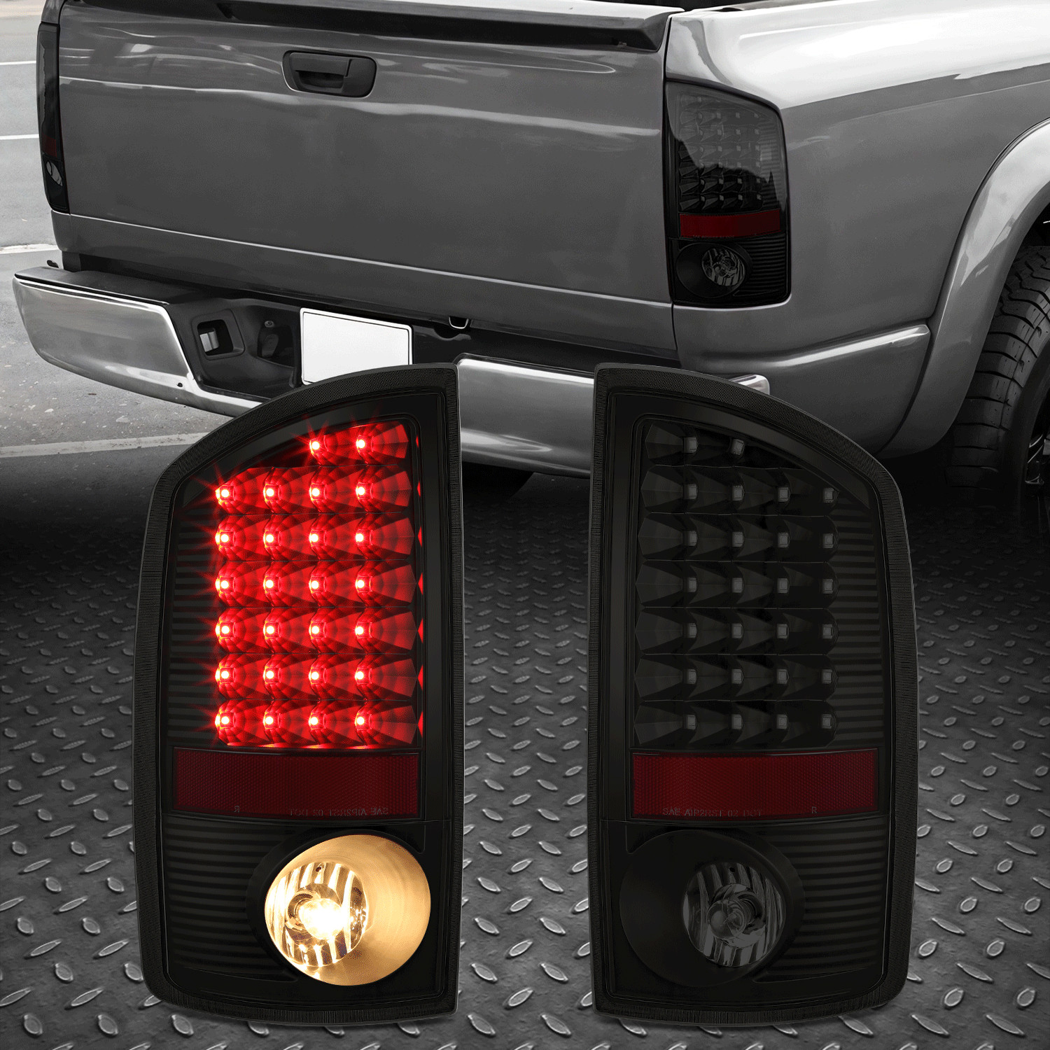 [FULL LED]FOR 07-09 DODGE RAM 1500 2500 3500 REAR BRAKE LAMP TAIL LIGHT TINTED