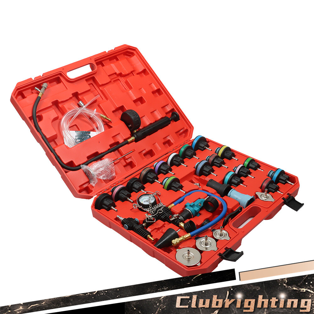 Radiator Pump Pressure Leak Tester Detector Coolant System Test Tool Kit 33PCS