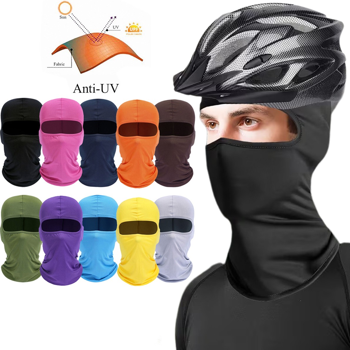Balaclava Full Face Mask UV Protection Ski Sun Hood Tactical Masks for Men Women