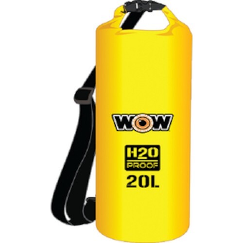 Yellow 11.5 x 16 Inch 20 Liter Waterproof Drybag with Shoulder Strap for Boats