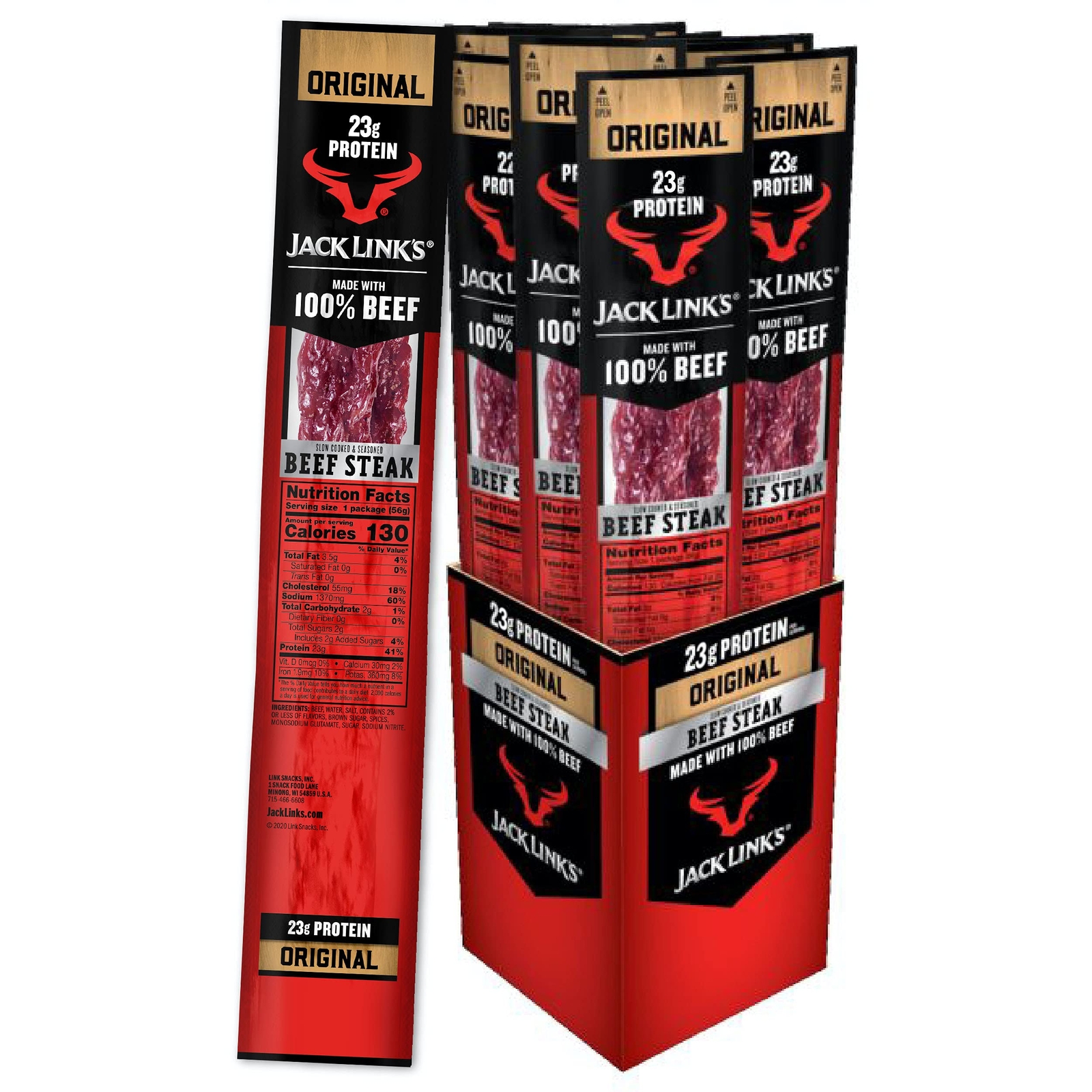 Jack Linkâ€™s Original Beef Steak, 2 oz, 12 ct