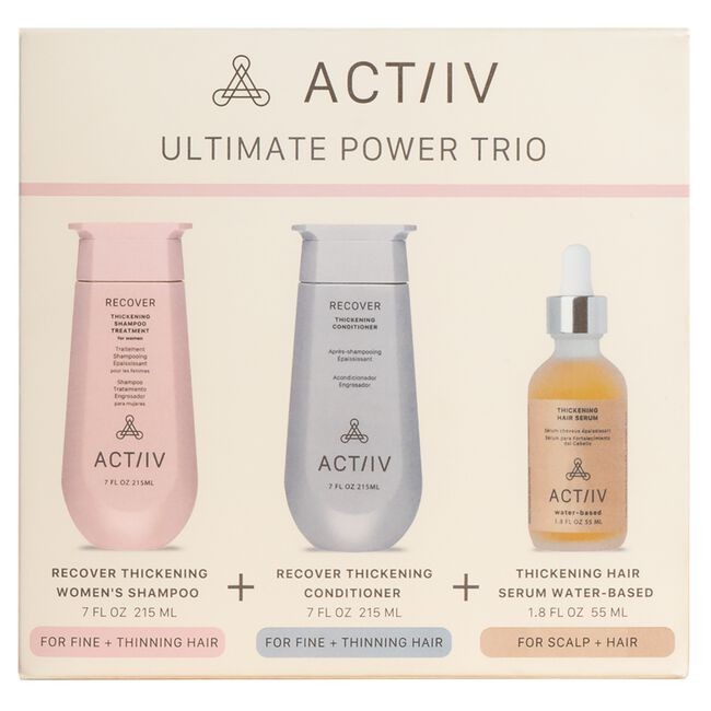 ACTIIV Recover Women's Trio Kit Shampoo/Conditioner/Hair Serum NEW
