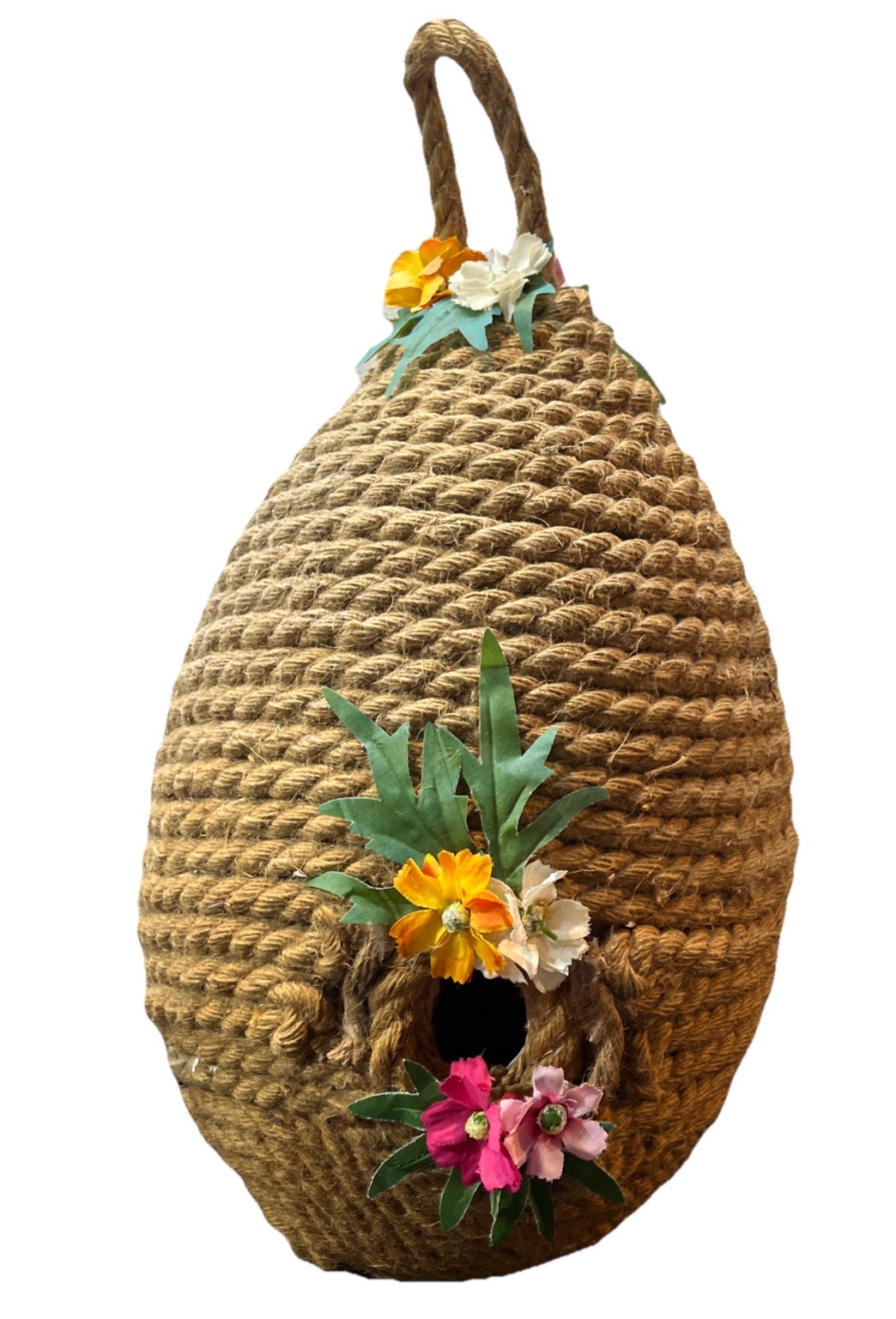 Large Primitive Rope Beehive Skep Farmhouse Decor 18” Rustic 18x10