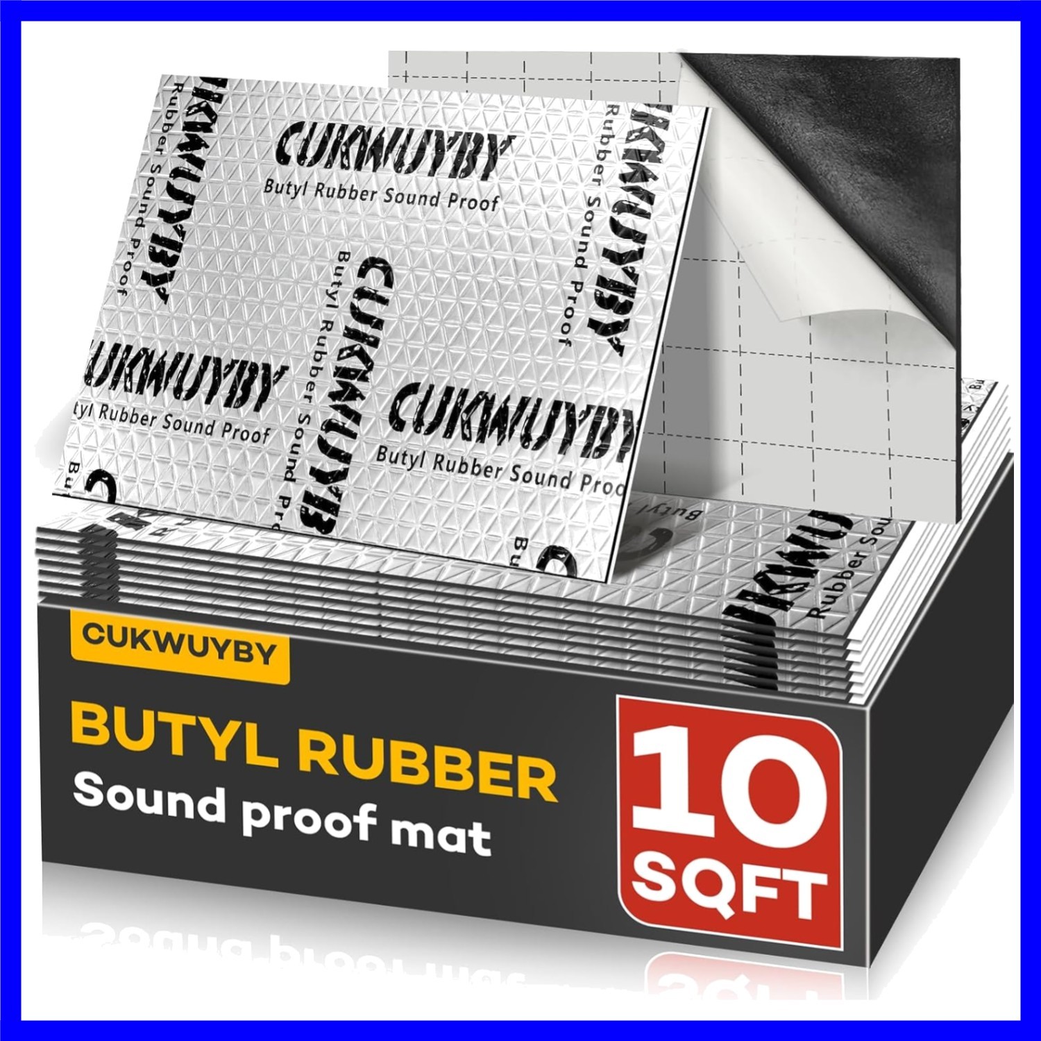 Sound Deading Material for Cars, 80mil 2mm 10 sqft 0.93 sqm Car Sound Deadeni...