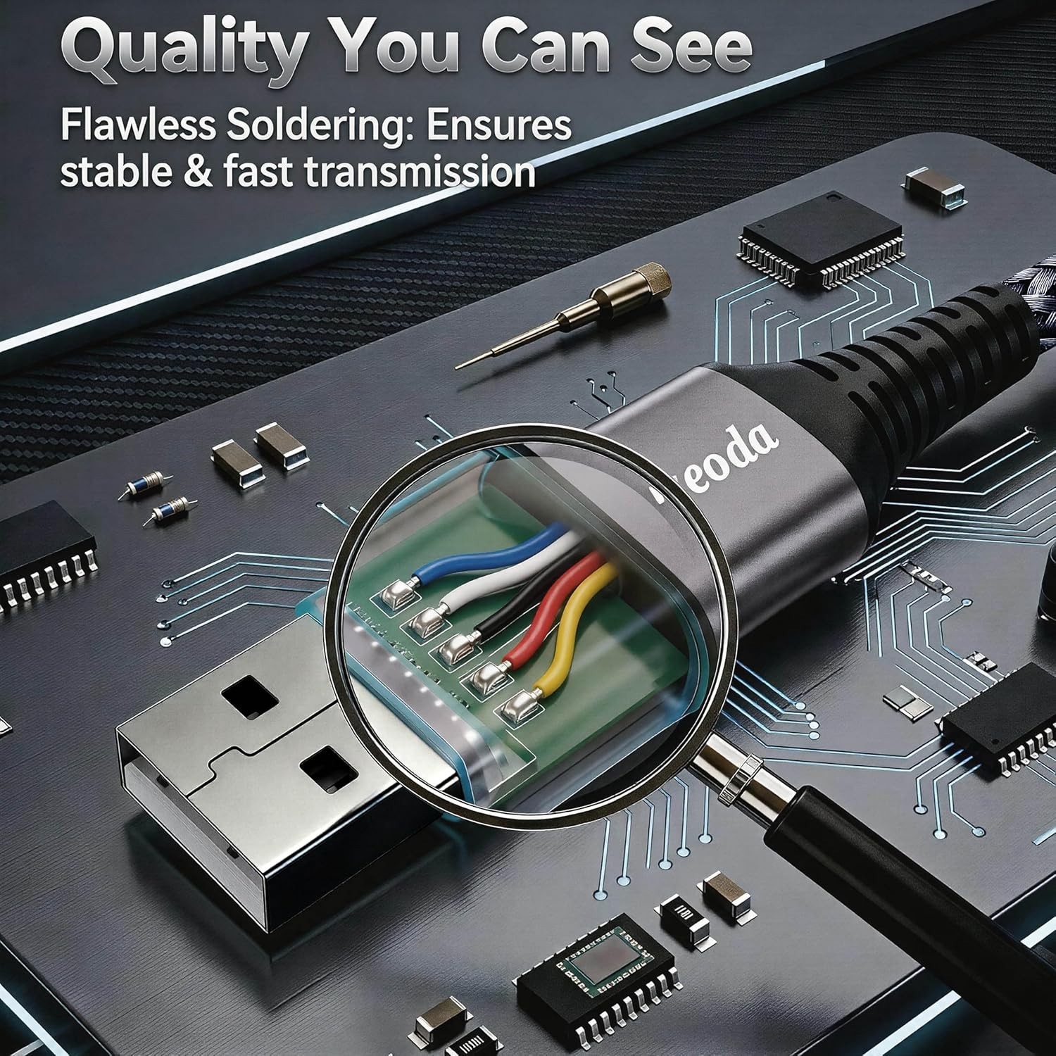 Fast Charging 6ft Heavy Duty Micro USB Cables - Pet Resistant & Versatile