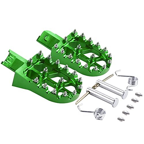 Foot Pegs Motorcycle Footpeg Footrest CNC Universal Compatible with CRF Green