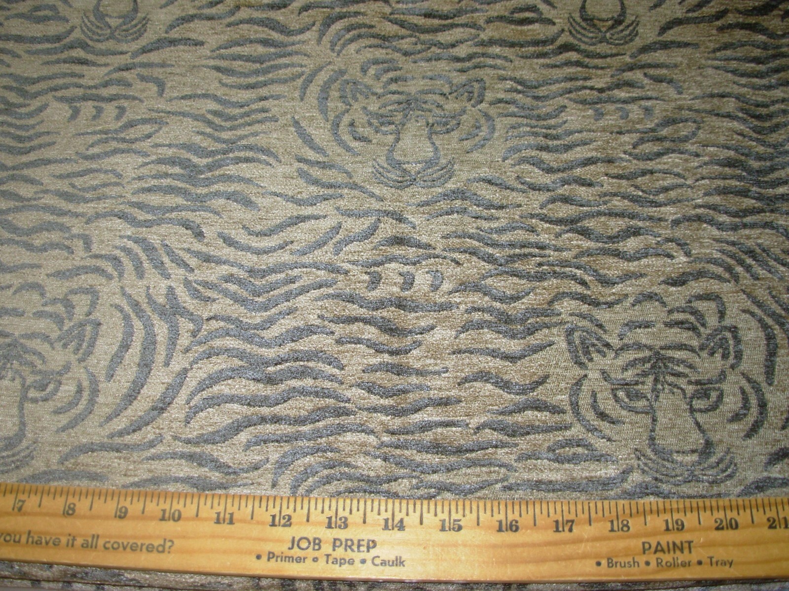 10 YDS P KAUFMANN COPYCAT TIGER  ANIMAL CHENILLE UPHOLSTERY FABRIC FOR LESS