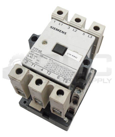 SIEMENS 3TF4622-0XM0 CONTACTOR 3 POLE 80A 690V COIL 220-264V 50/60HZ