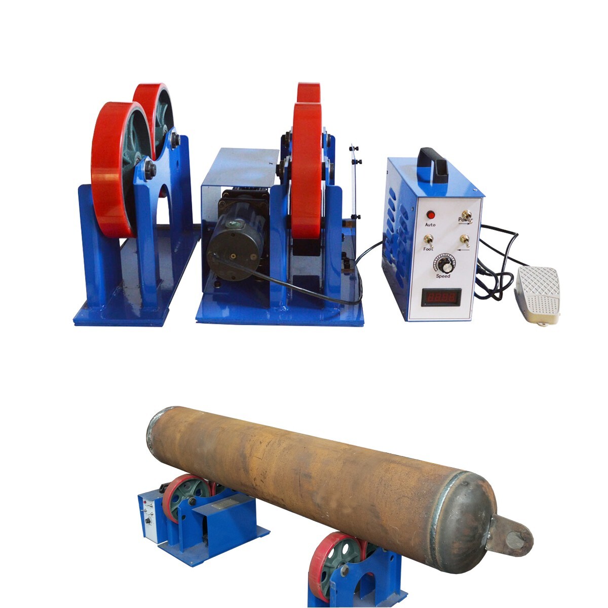 1T Welding Turning Rolls Digital Speed Display Linked Control Roller Rack Stand
