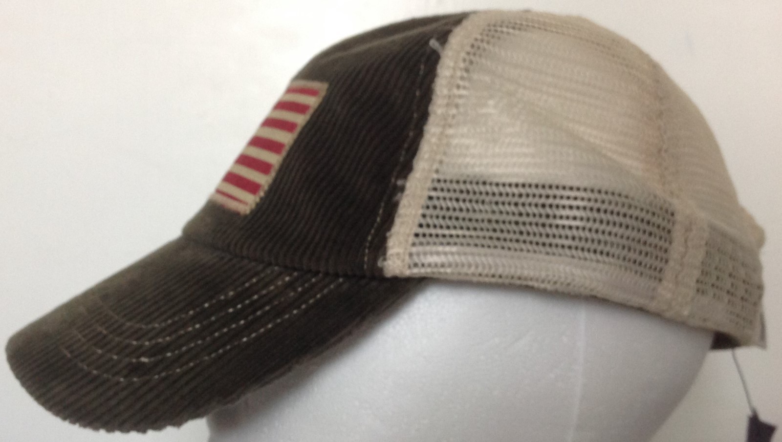 Polo Ralph Lauren Baseball Cap~Green Corduroy~American Flag~Mesh Back~NWT